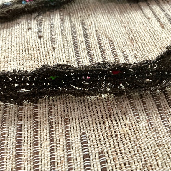 Collectible Vintage/Antique Hand Woven & Beaded Sash w Crochet Covered Tassel main image 4